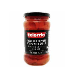 Celorrio Red Pepper Strips with Garlic 12/10.5oz